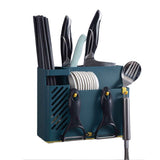 Cutlery Holder Multifunctional Wall Mounted Chopsticks Drying Rack for Home Kitchen Dark Blue In Australia - Darrahopens