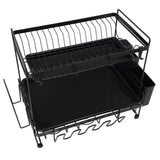 Darrahopens Home & Garden > Kitchenware > Dish Racks Dish Drying Rack 2 Layer Foldable Versatile Convenient Storage Dish Drainer Rack with Utensil Holder for Home In Australia - Darrahopens