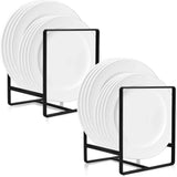 Darrahopens Home & Garden > Kitchenware > Dish Racks Set of Two - Cabinet-Style Plate Rack - Waterproof - Stainless Steel - No Installation Required - Compatible with Most Plates and Cutlery