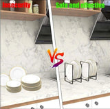 Darrahopens Home & Garden > Kitchenware > Dish Racks Set of Two - Cabinet-Style Plate Rack - Waterproof - Stainless Steel - No Installation Required - Compatible with Most Plates and Cutlery