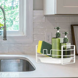 Darrahopens Home & Garden > Kitchenware > Dish Racks Sink Caddy With Removable Tray, Kitchen Sink Organizer, White
