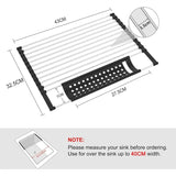 Darrahopens Home & Garden > Kitchenware > Dish Racks Stainless Steel Kitchen Dish Drainer Rack Foldable And Removable Stainless Steel ROller Drying Rack For Sink Draining