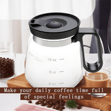Darrahopens Home & Garden > Kitchenware > Drinkware 16oz Glass Coffee Mug with Handle and Straw Lid - Heat Resistant Borosilicate Glass Pitcher Cup with Measuring Scale - Large Capacity Clear Tea Cup for Hot Cold Beverages - Dishwasher Safe
