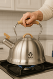 Darrahopens Home & Garden > Kitchenware > Drinkware 2.8L Whistling Kettle Stainless Steel Foldable Handle Camping Home Office Silver