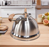 Darrahopens Home & Garden > Kitchenware > Drinkware 2.8L Whistling Kettle Stainless Steel Foldable Handle Camping Home Office Silver