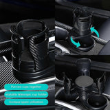 Darrahopens Home & Garden > Kitchenware > Drinkware 2-in-1 Double Car Cup Holder - 360 Swivel Multifunctional Holder for Coffee & Bottles