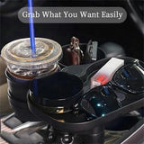Darrahopens Home & Garden > Kitchenware > Drinkware 2-in-1 Multifunctional Car Cup Holder - Dual Drink Organizer Black Durable Plastic