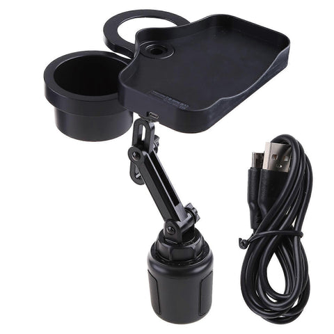 Darrahopens Home & Garden > Kitchenware > Drinkware 2-in-1 Multifunctional Car Cup Holder - Dual Drink Organizer Black Durable Plastic