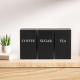 Darrahopens Home & Garden > Kitchenware > Drinkware 3Pcs Tea Coffee Sugar Canisters Set, Metal Coffee and Sugar Containers, Versatile Kitchen Storage Jars with Airtight Lids, Space Saving Food Canisters Set for Home Kitchen (Black) In Australia - Darrahopens
