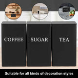 3Pcs Tea Coffee Sugar Canisters Set, Metal Coffee and Sugar Containers, Versatile Kitchen Storage Jars with Airtight Lids, Space Saving Food Canisters Set for Home Kitchen (Black) In Australia - Darrahopens