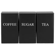 Darrahopens Home & Garden > Kitchenware > Drinkware 3Pcs Tea Coffee Sugar Canisters Set, Metal Coffee and Sugar Containers, Versatile Kitchen Storage Jars with Airtight Lids, Space Saving Food Canisters Set for Home Kitchen (Black) In Australia - Darrahopens
