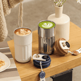 Darrahopens Home & Garden > Kitchenware > Drinkware 450ml Thermal LED Temperature Display Smart Coffee Cup Insulated Drink Tumbler-Blue