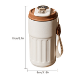 Darrahopens Home & Garden > Kitchenware > Drinkware 450ml Thermal LED Temperature Display Smart Coffee Cup Insulated Drink Tumbler-Brown