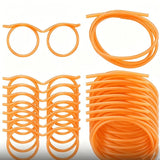 Darrahopens Home & Garden > Kitchenware > Drinkware 5-Pack Round Glasses-Shaped Straw, PETG, Food-Grade, Odorless, Reusable, Cute & Funny Novelty Straw