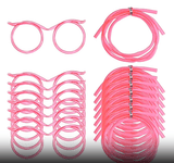 Darrahopens Home & Garden > Kitchenware > Drinkware 5-Pack Silly Straws Glasses, Reusable Crazy Straws for Kids, Flexible Twisty Straws Fun Eyeglass Frame Drinking Straws, Novelty Party Favors Supplies for Birthday, Game, Christmas, Holiday Decorations