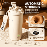 Darrahopens Home & Garden > Kitchenware > Drinkware Automatic Stirring Coffee Mug 400ml USB Rechargeable Magnetic Mixing Tumbler with Smart Temperature Display Splash Resistant Lid Portable Coffee Cup for Home Office Travel Gym