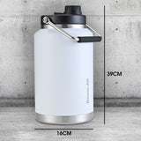 Darrahopens Home & Garden > Kitchenware > Drinkware Baumr-AG 3.8L Double Wall Insulated Stainless Steel Water Bottle, Drink Jug with Handle, White