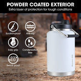 Darrahopens Home & Garden > Kitchenware > Drinkware Baumr-AG 3.8L Double Wall Insulated Stainless Steel Water Bottle, Drink Jug with Handle, White