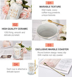 Darrahopens Home & Garden > Kitchenware > Drinkware Best Mom Ever Coffee Mug Gift Set with Lid, Spoon & Coaster, 14oz Pink Marble Ceramic Cup for Mother's Day, Birthday, Christmas, Valentine's Day (White)