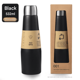 Darrahopens Home & Garden > Kitchenware > Drinkware Black Premium 304 Stainless Steel Vacuum Insulated Water Bottle - 532ml Large Capacity Sports Flask with 12-24 Hour Thermal Retention, Leak-Proof Portable Travel Mug for Gym, Office, Car and Outdoor Activities