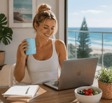 Darrahopens Home & Garden > Kitchenware > Drinkware Blue 304 Stainless Steel Magnetic Hanging Water Bottle, 12.17 oz Double-Wall Insulated Coffee/Milk Cup with Magnetic Coaster