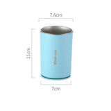 Darrahopens Home & Garden > Kitchenware > Drinkware Blue 304 Stainless Steel Magnetic Hanging Water Bottle, 12.17 oz Double-Wall Insulated Coffee/Milk Cup with Magnetic Coaster