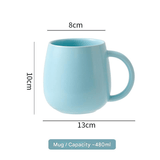 Darrahopens Home & Garden > Kitchenware > Drinkware Blue Premium Macaron Ceramic Coffee Mug Set - 500ml Large Capacity Belly Cup with Underglaze Finish, Minimalist Nordic Style Porcelain Mug for Coffee, Tea, Milk and Oatmeal
