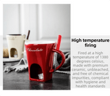 Darrahopens Home & Garden > Kitchenware > Drinkware Coffee European Style Ceramic Chocolate & Cheese Melter Set - 200ml Mini Melting Mug & Fork