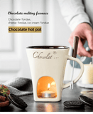 Darrahopens Home & Garden > Kitchenware > Drinkware Coffee European Style Ceramic Chocolate & Cheese Melter Set - 200ml Mini Melting Mug & Fork