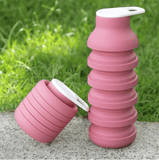 Darrahopens Home & Garden > Kitchenware > Drinkware Collapsible Sport Bottle Retractable Outdoor Reuseable Foldable Drinking Cup Creative Large-capacity Sports(Pink)