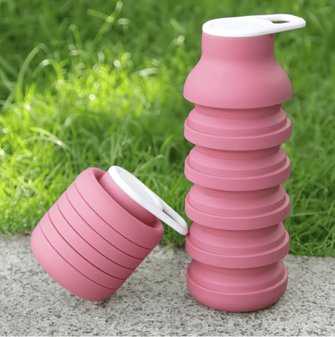 Darrahopens Home & Garden > Kitchenware > Drinkware Collapsible Sport Bottle Retractable Outdoor Reuseable Foldable Drinking Cup Creative Large-capacity Sports(Pink)