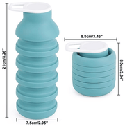 Darrahopens Home & Garden > Kitchenware > Drinkware Collapsible Water Bottles, Reusable Water Bottle with Buckle, 600ml Silicone Leakproof Portable Bottle for Gym Camping Hiking Sports Outdoors, Travel Essentials for Flying Cruise Ship, Green
