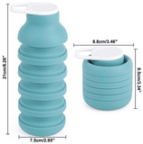 Darrahopens Home & Garden > Kitchenware > Drinkware Collapsible Water Bottles, Reusable Water Bottle with Buckle, 600ml Silicone Leakproof Portable Bottle for Gym Camping Hiking Sports Outdoors, Travel Essentials for Flying Cruise Ship, Green
