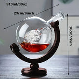 Darrahopens Home & Garden > Kitchenware > Drinkware Globe Whiskey Decanter Set Lead-Free Glass Carafe