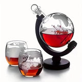 Darrahopens Home & Garden > Kitchenware > Drinkware Globe Whiskey Decanter Set Lead-Free Glass Carafe