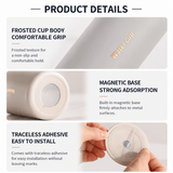 Darrahopens Home & Garden > Kitchenware > Drinkware Gray 304 Stainless Steel Magnetic Hanging Water Bottle, 12.17 oz Double-Wall Insulated Coffee/Milk Cup with Magnetic Coaster