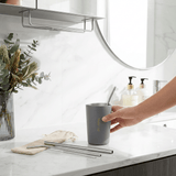 Darrahopens Home & Garden > Kitchenware > Drinkware Gray 304 Stainless Steel Magnetic Hanging Water Bottle Set, 12.17 oz Reusable Drinking Bottle, Comes with 4 Stainless Steel Straws, Cleaning Brush, Storage Bag and Magnetic Plate