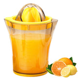 Darrahopens Home & Garden > Kitchenware > Drinkware Handheld Citrus Juicer with Dual Reamer & 20oz Measuring Cup – Manual Lemon, Lime, Orange, Grapefruit Squeezer with Anti-Slip Base and Filtered Spout (Yellow)