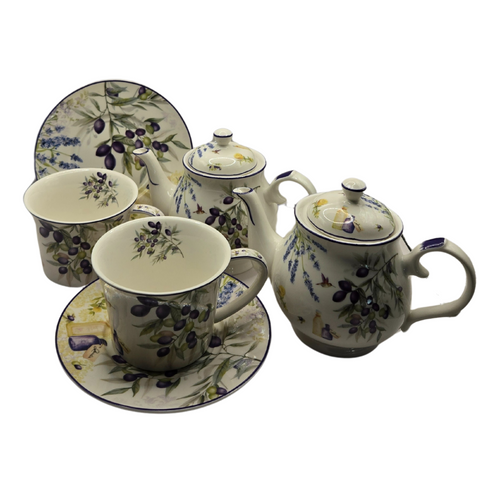 Darrahopens Home & Garden > Kitchenware > Drinkware Lavender & Olive Tea Set for 2 - Premium Porcelain