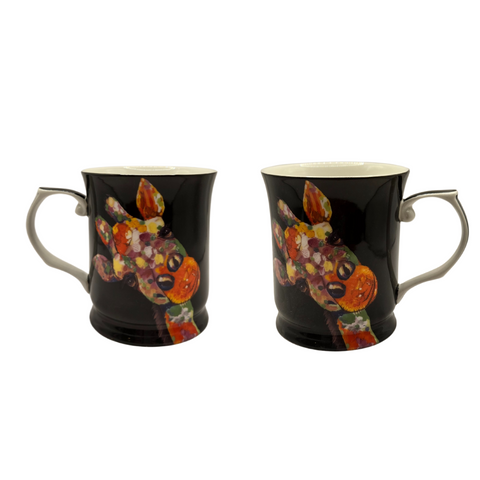 Darrahopens Home & Garden > Kitchenware > Drinkware Midnight Safari Giraffe Mug Set of 2| Bold Animal Print Drinkware