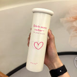 Darrahopens Home & Garden > Kitchenware > Drinkware Mini Insulated Coffee Cup - 316 Stainless Steel, Portable & Stylish - Pink love (300ml)