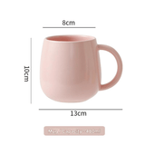 Darrahopens Home & Garden > Kitchenware > Drinkware Pink Premium Macaron Ceramic Coffee Mug Set - 500ml Large Capacity Belly Cup with Underglaze Finish, Minimalist Nordic Style Porcelain Mug for Coffee, Tea, Milk and Oatmeal