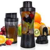 Darrahopens Home & Garden > Kitchenware > Drinkware Portable Blender with 360W Motor – Wireless 24oz Juicer, USB-C Rechargeable, Self-Cleaning, 6-Blade, BPA-Free (Black Transparent) | Other Colors Available in Store