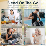 Darrahopens Home & Garden > Kitchenware > Drinkware Portable Blender with 360W Motor – Wireless 24oz Juicer, USB-C Rechargeable, Self-Cleaning, 6-Blade, BPA-Free (Black Transparent) | Other Colors Available in Store