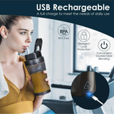 Darrahopens Home & Garden > Kitchenware > Drinkware Portable Blender with 360W Motor – Wireless 24oz Juicer, USB-C Rechargeable, Self-Cleaning, 6-Blade, BPA-Free (Black Transparent) | Other Colors Available in Store