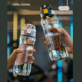 Darrahopens Home & Garden > Kitchenware > Drinkware Portable Sport Water Bottle with Handle – Large Capacity Fitness Water Bottle for Gym, Hiking, Cycling, Outdoor Use – BPA-Free & Leak-Proof (Gray,1000ml)