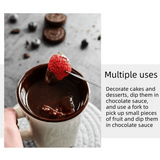 Darrahopens Home & Garden > Kitchenware > Drinkware Red European Style Ceramic Chocolate & Cheese Melter Set - 200ml Mini Melting Mug & Fork