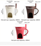 Darrahopens Home & Garden > Kitchenware > Drinkware Red European Style Ceramic Chocolate & Cheese Melter Set - 200ml Mini Melting Mug & Fork