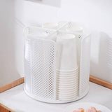 Darrahopens Home & Garden > Kitchenware > Drinkware Rotating cup holder for paper cups - holder with four compartments - with 360° rotating base - suitable for kitchens, bathrooms and coffee bars - white