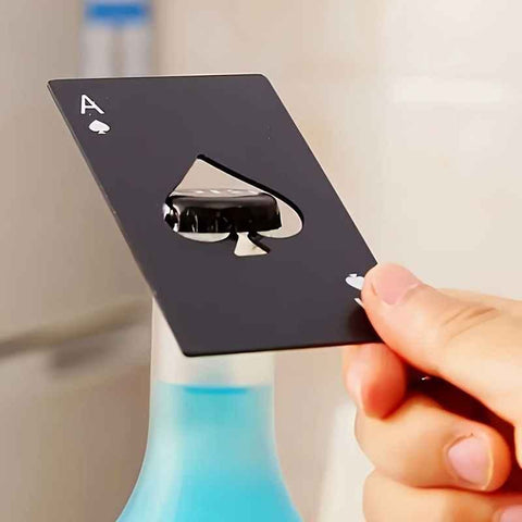 Darrahopens Home & Garden > Kitchenware > Drinkware Silver Black Red playing card bottle opener, novelty bottle opener, compact bottle opener, stylish bar tool, stainless steel bottle opener, Australian market bar accessory, unique gift idea